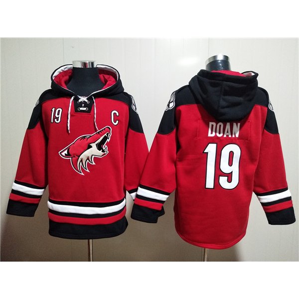 Men's Arizona Coyotes #19 Shane Doan Red Ageless Must-Have Lace-Up Pullover Hoodie