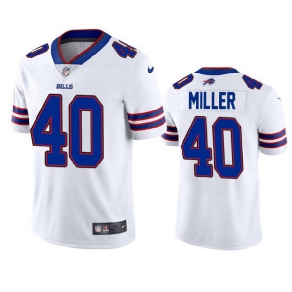 Men's Buffalo Bills #40 Von Miller White Vapor Untouchable Limited Stitched Jersey