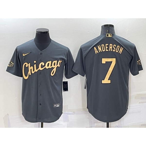 Men's Chicago White Sox #7 Tim Anderson Grey 2022 All Star Stitched Cool Base Nike Jersey