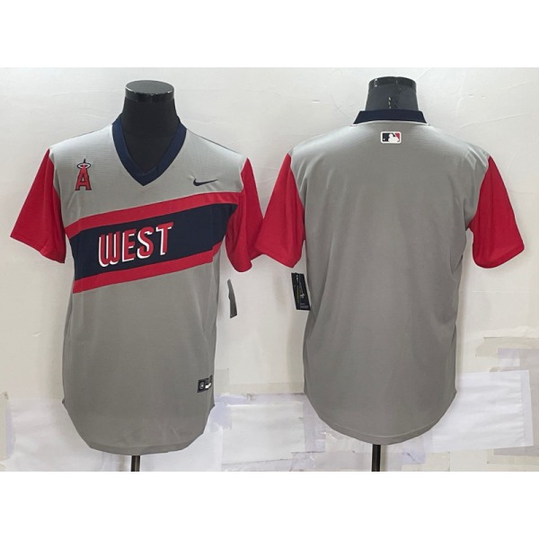 Men's Los Angeles Angels Of Anaheim Blank Grey 2021 Little League Classic Stitched Nike Jersey