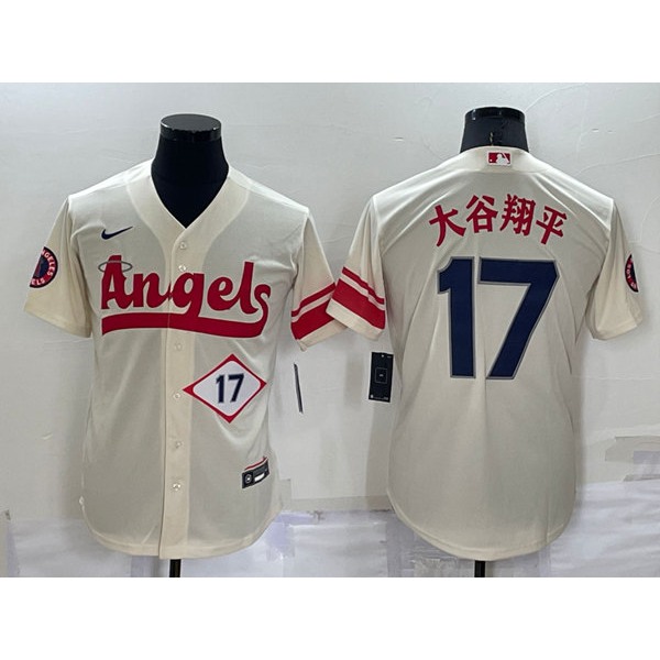 Mens Los Angeles Angels #17 2022 Cream City Connect Cool Base Stitched Jersey