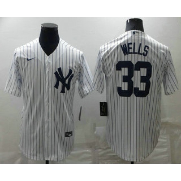 Men's New York Yankees #33 Austin Wells White Cool Base Stitched Baseball Jersey