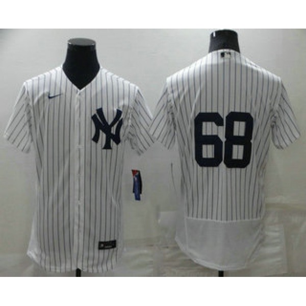 Men's New York Yankees #68 Dellin Betances White Home No Name Stitched MLB Flex Base Nike Jersey