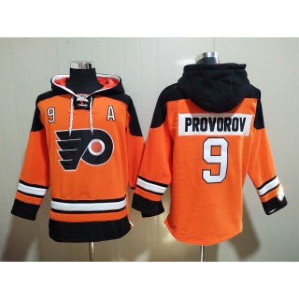Men's Philadelphia Flyers #9 Ivan Provoro Orange Ageless Must-Have Lace-Up Pullover Hoodie