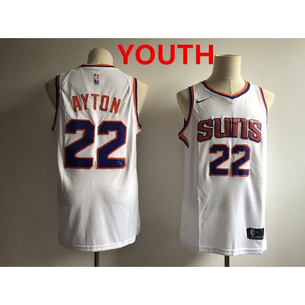 Youth Phoenix Suns #22 Deandre Ayton White Nike Swingman Stitched NBA Jersey