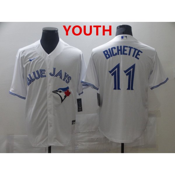 Youth Toronto Blue Jays #11 Bo Bichette White Stitched MLB Cool Base Nike Jersey