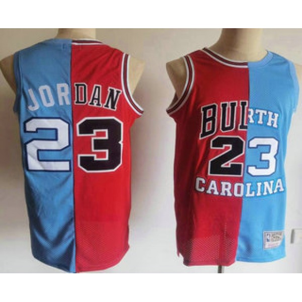 Men's Chicago Bulls #23 Michael Jordan Blue Red Two Tone Stitched Hardwood Classic Swingman Jersey