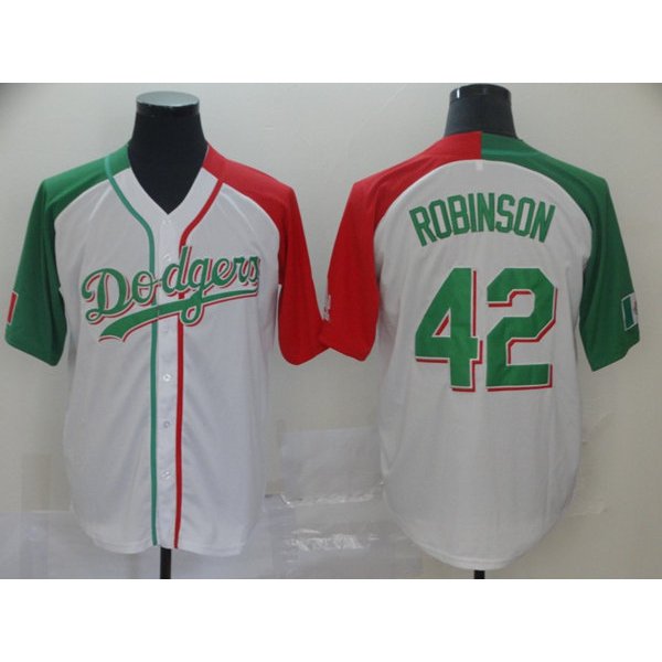 Men's Los Angeles Dodgers #42 Jackie Robinson Mexican Heritage Culture Night Jersey