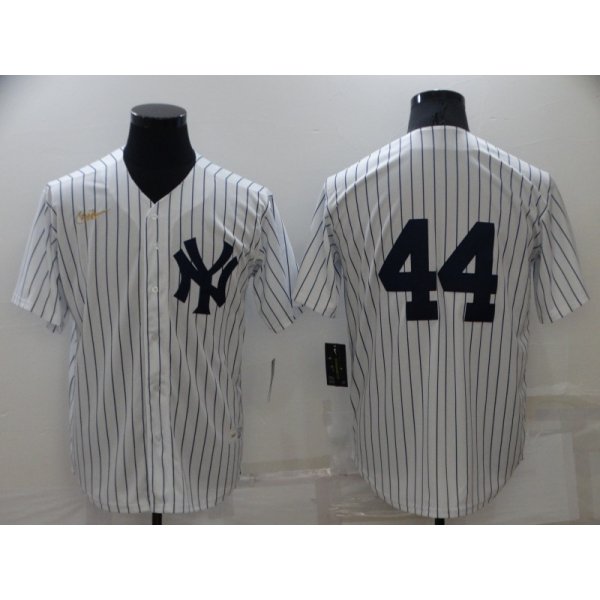 Men's New York Yankees #44 Reggie Jackson No Name White Throwback Stitched MLB Cool Base Nike Jersey