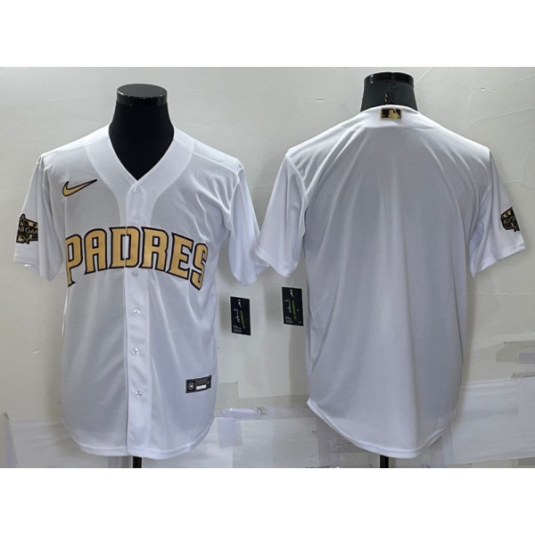 Men's San Diego Padres Blank White 2022 All Star Stitched Cool Base Nike Jersey
