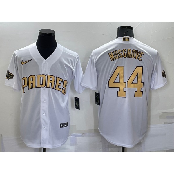 Men's San Diego Padres #44 Joe Musgrove White 2022 All Star Stitched Cool Base Nike Jersey