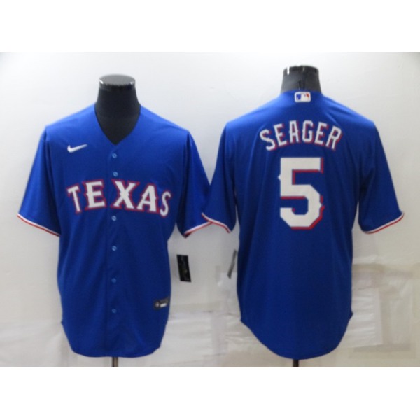 Men's Texas Rangers #5 Corey Seager Blue Stitched MLB Cool Base Nike Jersey