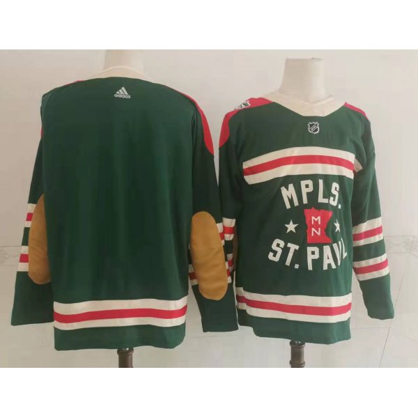 Men's Minnesota Wild Blank Green 2022 Winter Classic Adidas Stitched NHL Jersey