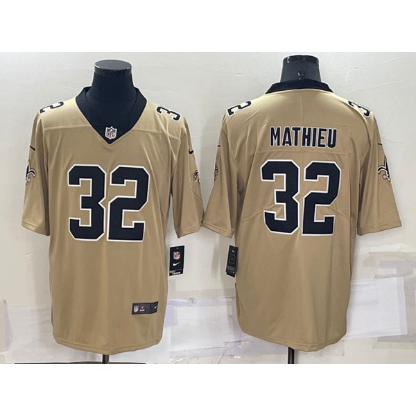 Men's New Orleans Saints #32 Tyrann Mathieu Gold Inverted Legend Stitched Jersey