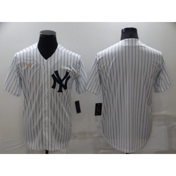 Men's New York Yankees Blank White Throwback Stitched MLB Cool Base Nike Jersey