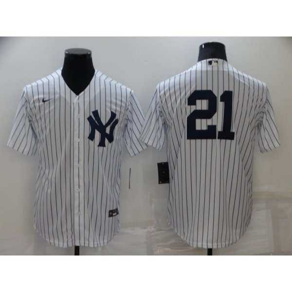 Men's New York Yankees #21 Paul ONeill White Stitched MLB Nike Cool Base Jersey