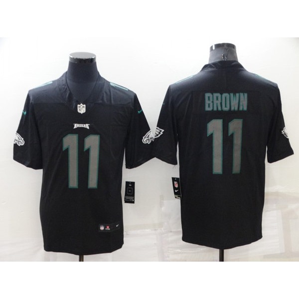 Men's Philadelphia Eagles #11 A. J. Brown Black Impact Limited Stitched Jersey