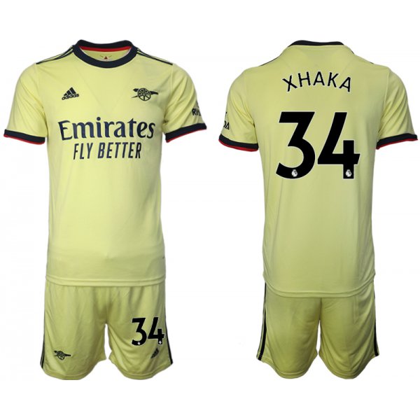 Men 2021-2022 Club Arsenal away yellow 34 Soccer Jersey