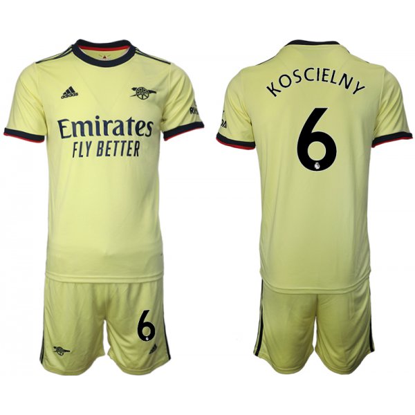 Men 2021-2022 Club Arsenal away yellow 6 Soccer Jersey