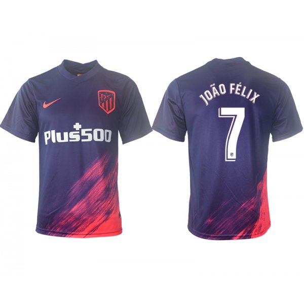 Men 2021-2022 Club Atletico Madrid away aaa version purple 7 Soccer Jersey