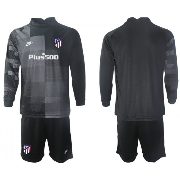 Men 2021-2022 Club Atletico Madrid black goalkeeper Long Sleeve blank Soccer Jersey