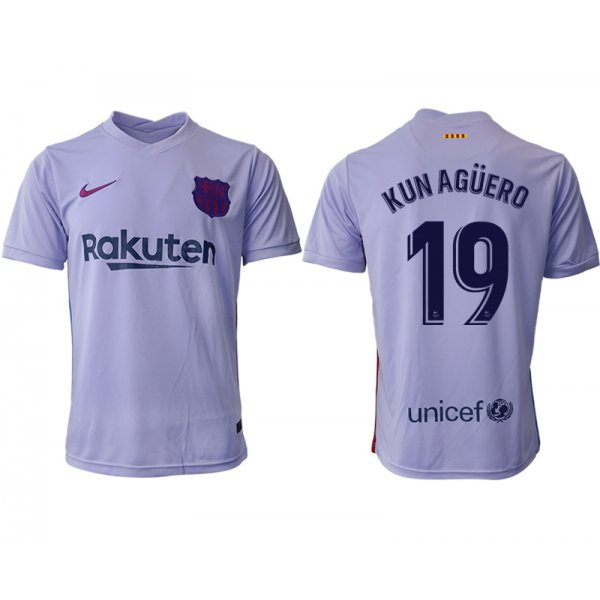 Men 2021-2022 Club Barcelona away aaa version purple 19 Soccer Jersey
