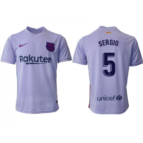 Men 2021-2022 Club Barcelona away aaa version purple 5 Soccer Jersey