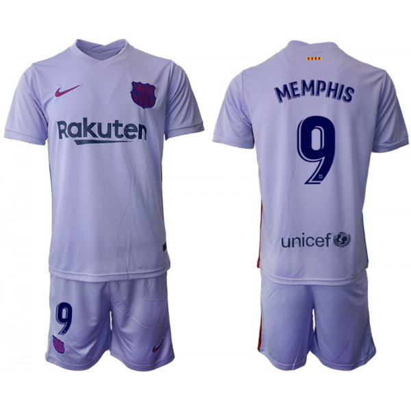 Men 2021-2022 Club Barcelona away purple 9 Soccer Jersey