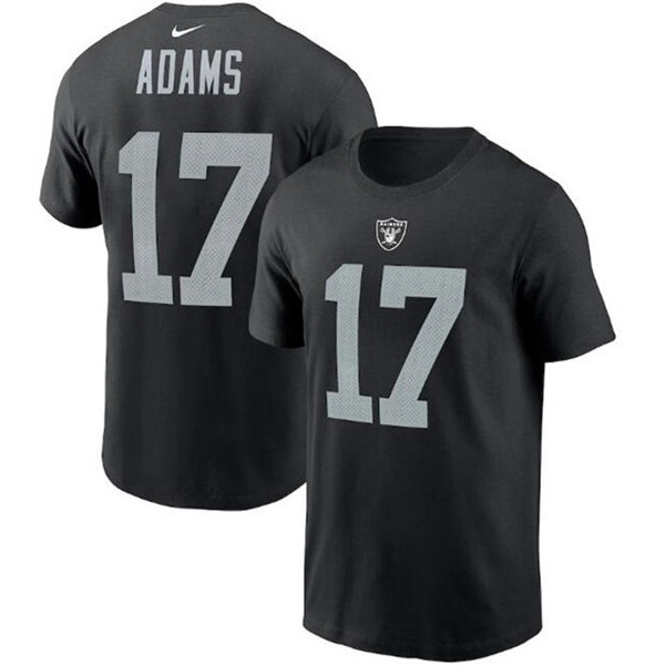 Men's Las Vegas Raiders #17 Davante Adams 2022 Black Name & Number T-Shirt
