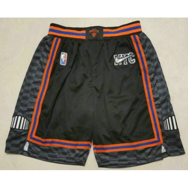 Men's New York Knicks Black Diamond 2022 City Edition Swingman Stitched Shorts
