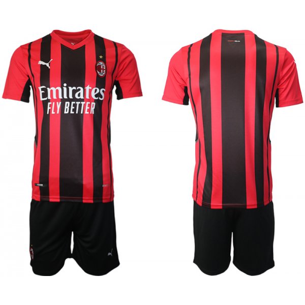 Men 2021-2022 Club AC Milan home red blank Soccer Jersey