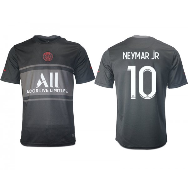 Men 2021-2022 Club Paris St German Second away aaa version black 10 Soccer Jersey