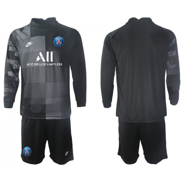 Men 2021-2022 Club Paris St German black goalkeeper Long Sleeve blank Soccer Jersey