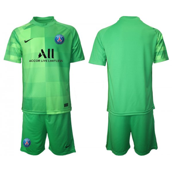 Men 2021-2022 Club Paris St German green goalkeeper blank Soccer Jersey