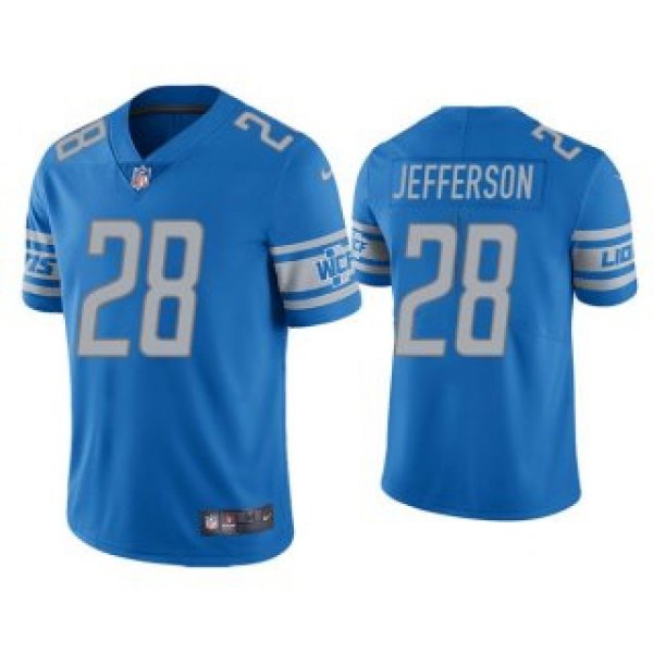 Men's Blue Detroit Lions #28 Jermar Jefferson Vapor Untouchable Limited Stitched Jersey
