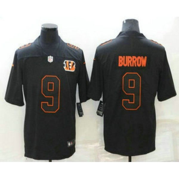 Men's Cincinnati Bengals #9 Joe Burrow Black 2021 Vapor Untouchable Stitched NFL Nike Limited Fashion Jersey