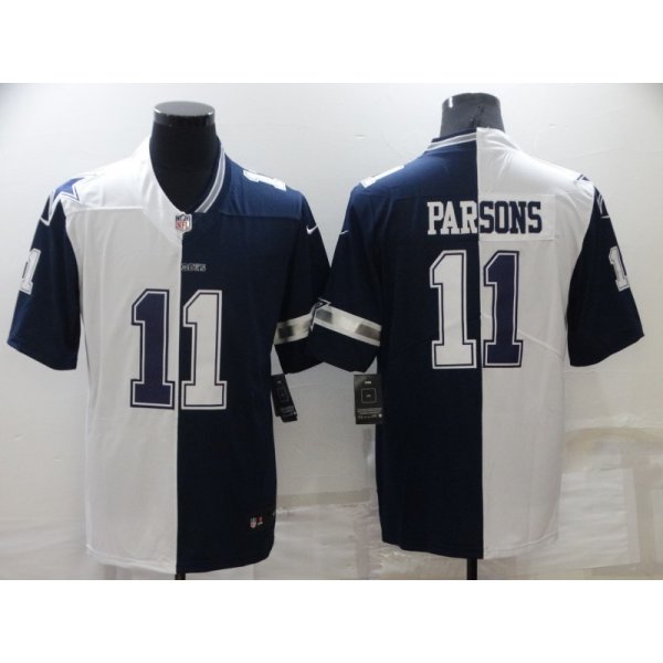 Men's Dallas Cowboys #11 Micah Parsons White Blue Two Tone 2021 Vapor Untouchable Stitched NFL Nike Limited Jersey