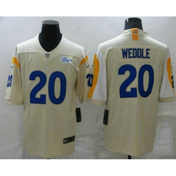 Men's Los Angeles Rams #20 Eric Weddle 2021 Cream Vapor Untouchable Limited Stitched Jersey