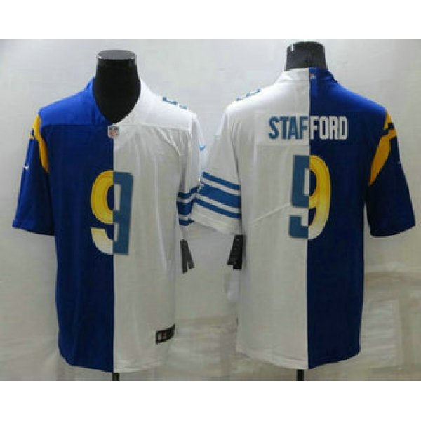 Men's Los Angeles Rams #9 Matthew Stafford Blue White Two Tone 2021 Vapor Untouchable Stitched Nike Limited Jersey