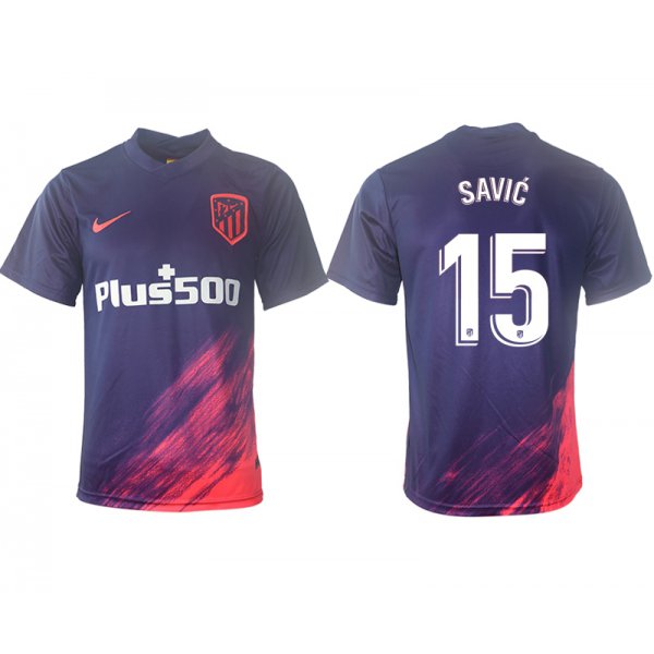 Men 2021-2022 Club Atletico Madrid away aaa version purple 15 Soccer Jersey
