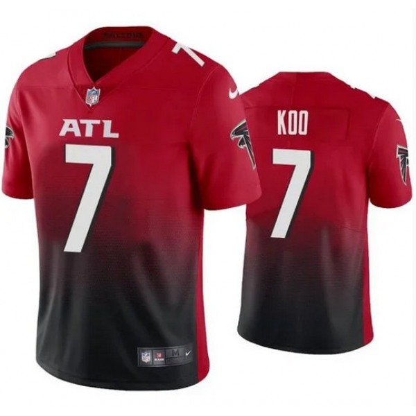 Men's Atlanta Falcons #7 Younghoe Koo Red Black Vapor Untouchable Limited Stitched Jersey