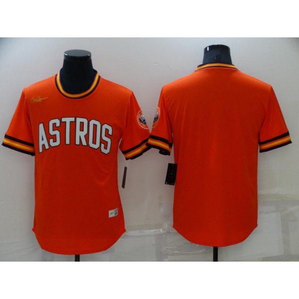 Men's Houston Astros Blank Orange Cooperstown Collection Cool Base Stitched Nike Jersey