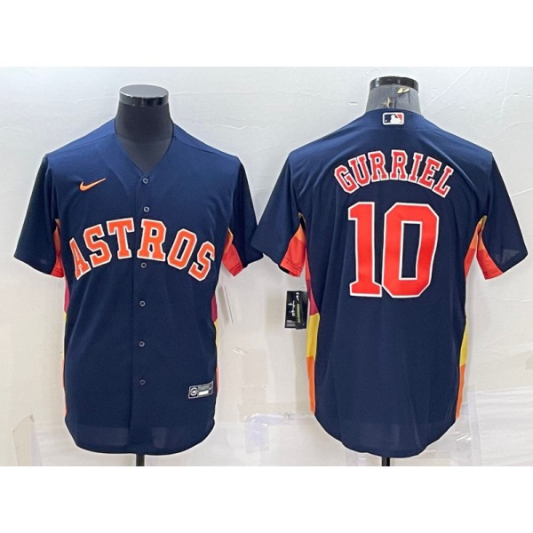 Men's Houston Astros #10 Yuli Gurriel Navy Blue Stitched MLB Cool Base Nike Jersey