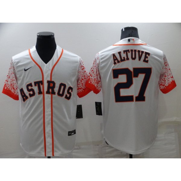 Men's Houston Astros #27 Jose Altuve White Nike Drift Fashion Cool Base Jersey