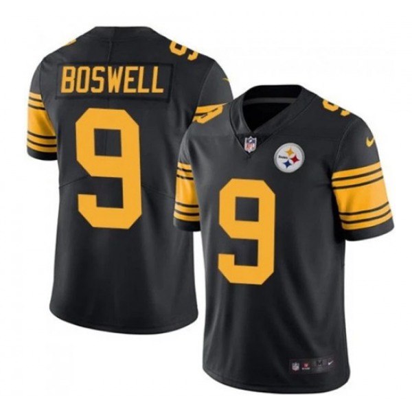 Men's Pittsburgh Steelers #9 Chris Boswell Black Vapor Color Rush Stitched Jersey