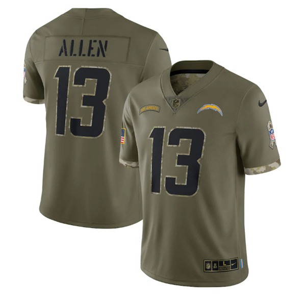 Men's Los Angeles Chargers #13 Keenan Allen 2022 Olive Salute To Service Limited Stitched Jersey