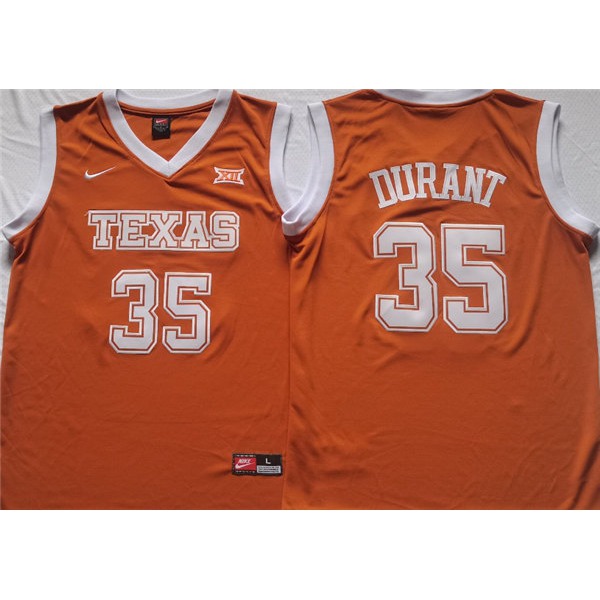 Men's Texas Longhorns #35 Kevin Durant Orange Stitched Jersey