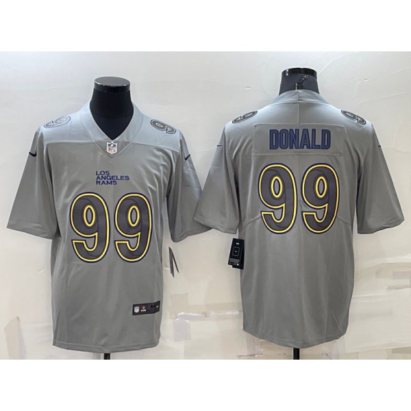 Men's Los Angeles Rams #99 Aaron Donald Grey Atmosphere Fashion Vapor Untouchable Stitched Limited Jersey