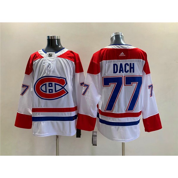 Men's Montreal Canadiens #77 Kirby Dach White Stitched Jersey