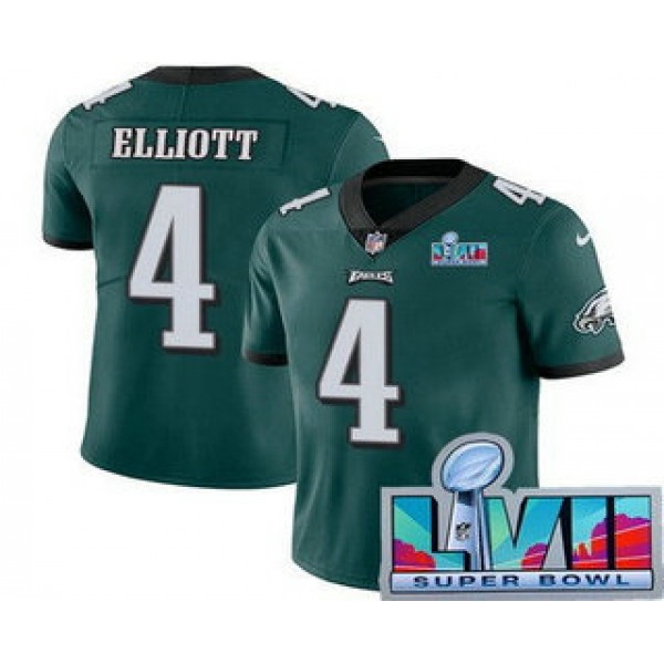 Men's Philadelphia Eagles #4 Jake Elliott Limited Green Super Bowl LVII Vapor Jersey